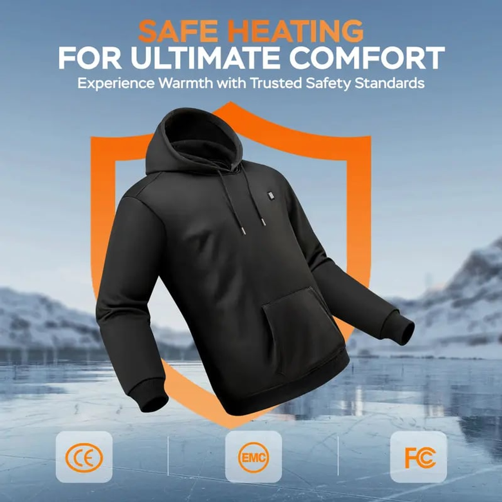 Smart Heated Hoodie! 🧥🔥 5 Heat Zones, Adjustable Temp & Ultra-Comfort! ❄️
